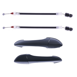 Set of 4 Rear LH+RH Primed Black Outer Door Handle and Carrier Cable for BMW X5 E53 00-07