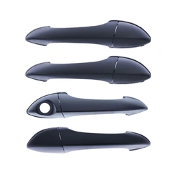 Set of 4 FRONT & REAR Left + Right Door Handle Outer Black for BMW X5 E53 2000 - 2007