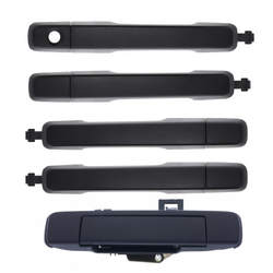 Set of 5 Door Handles Textured Black Front/Rear Left Right Tailgate Handle for Isuzu D-Max RT 06/2012 - 2020