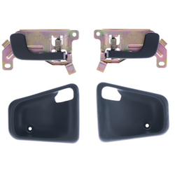 Set of 4 LH+RH Textured Grey Inner Door Handle and Trim Bezel for Mitsubishi Fuso Canter 95-05