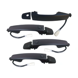 Door Handle Outer for Toyota Landcruiser 07-21 Set 4 Black FRONT REAR W/Sensor