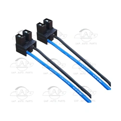 H7 Female Headlight Bulb Globe Socket Wire Harness L Shape Type x 2pc