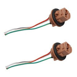 T20 7443 Wedge Car Stop Light Globe Socket Connector For Dual Filament 2pc