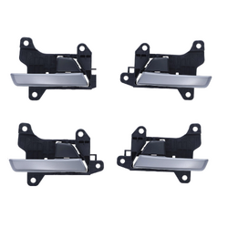 Set of 4 Silver Facial, Textured Black Base Inner Door Handle for Hyundai Elantra AD 16-20