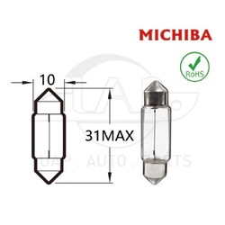SV8.5 3175 Clear Halogen Festoon Interior License Light Blub Globe 10X31 12V 10W
