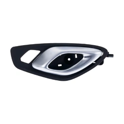 Front Right Silver Facial, Textured Black Base Inner Door Handle for Chevrolet Camaro 17-20