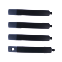 Set of 4 Primed Black Outer Door Handle for Nissan Dualis J10 07-16, Navara D40 08-15 Vin:MNT, Pathfinder R51 05-13