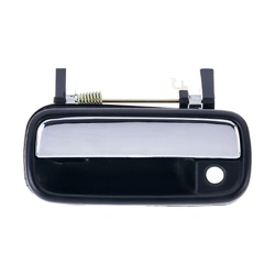 Front Left Chrome Facial, Textured Black Base Outer Door Handle for Toyota Hilux 88-97