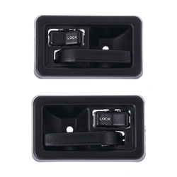2pc Front = Rear Left & Right Inner Door Handle Textured Black For Jeep Wrangler TJ 1996 - 2007