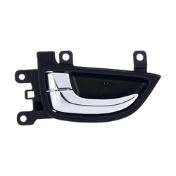 Front Left Chrome Facial, Textured Black Base Inner Door Handle for Hyundai Elantra MD 11-15
