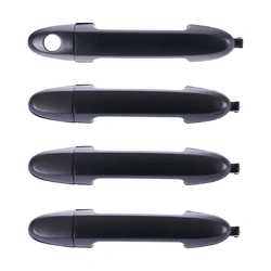 4pc Front Rear Right & Left Outer Door Handle Primed Black For Hyundai Santa Fe CM 2005 - 2012