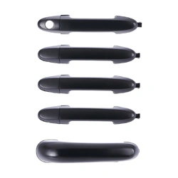 5pc Front Rear Right Left & Tailgate Outer Door Handle Primed Black For Hyundai Santa Fe CM 2005 - 2012