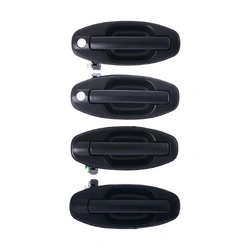 4pc Front Rear Right & Left Outer Door Handle Primed Black For Hyundai Santa Fe SM 2000 - 2005