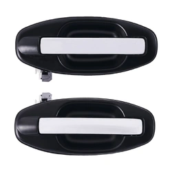 Door Handle Outer for Hyundai Santa Fe 00-05 Set of 2 Chrome REAR LEFT+RIGHT