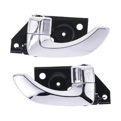 Door Handle Inner for Hyundai Santa Fe SM 00-05 Set of 2 Chrome REAR LEFT+RIGHT