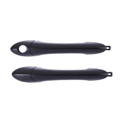 2pc FRONT Left + Right Outer Door Handle Black With Keyhole for Hyundai Sonata i45 10-14