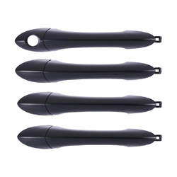 4pc FRONT REAR Left & Right Outer Door Handle Black No Smart Key for Hyundai Sonata i45 10-14