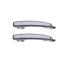 Set of 2 Rear LH+RH Chrome Facial, Primed Black Base Outer Door Handle for Holden Barina 11-18, Colorado 12-20, Cruze 09-16 
