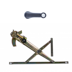 Set of Front Left Manual Window Regulator and Textured Black Window Crank Handle for Honda Civic EK 95-00 Hatch