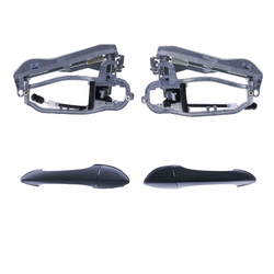 Set of 4 Rear LH+RH Primed Black Outer Door Handle and Carrier for BMW X5 E53 00-07