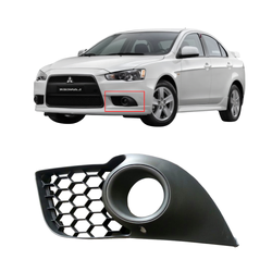 Aftermarket - Front Bar Grille With Fog Light Mount Left for Mitsubishi lancer CJ 07-15 Ralliart