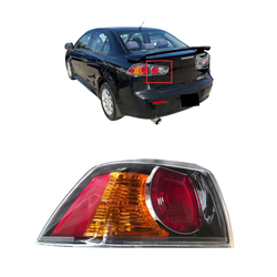 Aftermarket - Left Tail Lamp Outer, Black Base for Mitsubishi lancer CJ/CF 07-17 Sedan