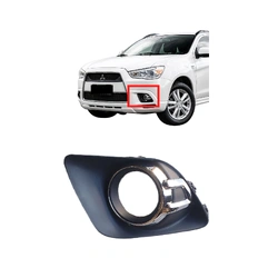 Aftermarket - Chrome Front Bar Grille With Fog Light Mount Left Side for Mitsubishi ASX XA 10-12