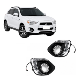 Daytime Running Light, Lamp W/Fog Light Cover Left & Right Set For Mitsubishi ASX XB 2012 - 2016