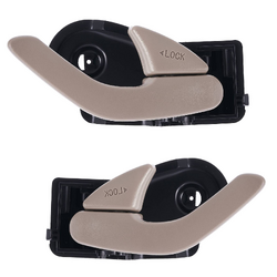 Set of 2 Front or Rear, LH+RH Textured Beige Inner Door Handle for Ford Escape ZA/ZB/ZC/ZD 01-12, Mazda Tribute YU/CU 01-06