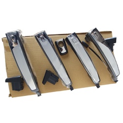 Set of 4 Chrome Facial, Primed Black Base Outer Door Handle W/Smart Entry for Holden Barina 11-18, Caprice 13-17, Cruze 09-16