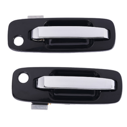Set of 2 Front LH+RH Chrome Facial, Smooth Black Base Outer Door Handle for Nissan X-Trail T30 01-07