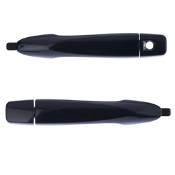 Set of 2 Front LH+RH Smooth Black Outer Door Handle W/o Smart Entry for Nissan Qashqai J11 14-21