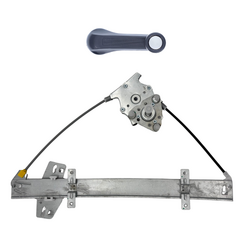Set of front Left Manual Window Regulator + Textured Black Window Crank Handle for Honda Civic EK 95-00 Sedan