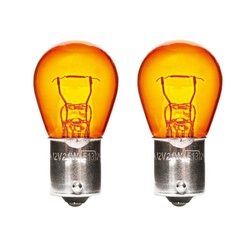 2x S25 Amber Bayonet Globe Bulb PY21W 12V 21W BAU15S