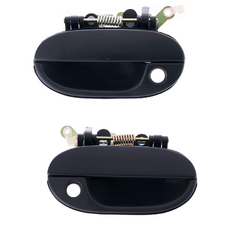 Set of 2 Front LH+RH Textured Black Outer Door Handle for Hyundai Excel X3 94-97, Pin Type