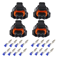 4 Pcs Set of 2 Pins Bosch Diesel Injector Connector Plug 