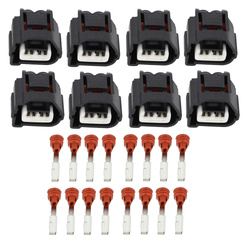 8 Pcs Set of 2 Pins Ignition Coil Connector Plugs Grey fits Hyundai Getz 90980-10901 - No Wire