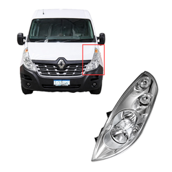 Aftermarket - Head Lamp, No Static Corner Light  Left Side for Renault Master X62 11-19 Van/Bus/Cab Chassis