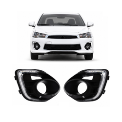 Aftermarket - Daytime Running Light, Lamp W/Fog Light Cover Left & Right Set for Mitsubishi Lancer CF 15-17