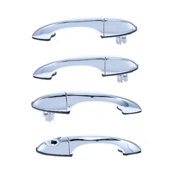 4pc Set 2 Left Front & 1 Right Front + 1 Rear Set Chrome Outer Door Handle for BMW X5 E53 2000-06